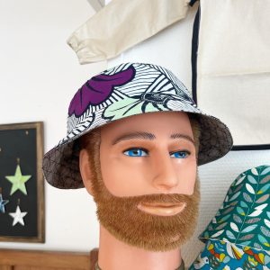 Bob adulte réversible tissu wax