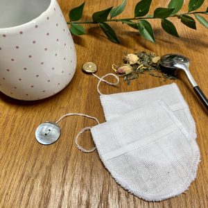 Sachets de thé réutilisables café boutons